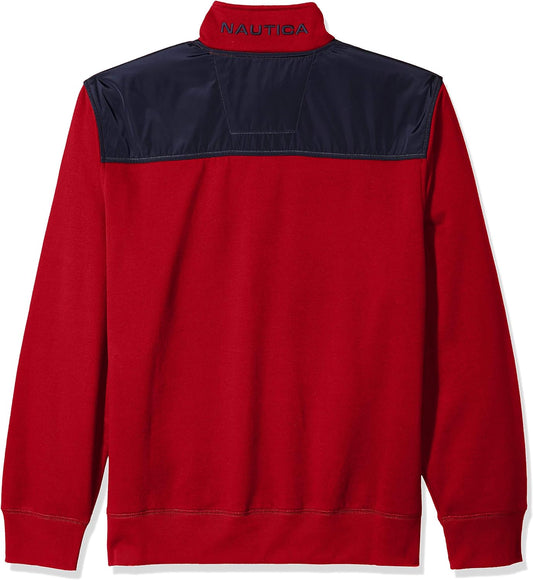 Men'S 1/4 Zip Pieced Fleece Sweatshirt
